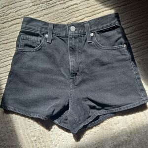 Levi's Black Denim High-Rise Shorts